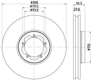 HELLA PAGID 8dd355123131 -  Диск тормозной вентилируемый